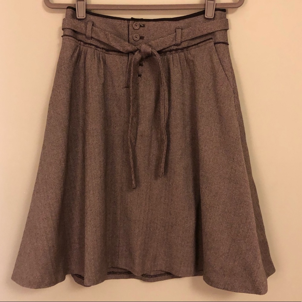 Banana Republic retro-style wool herringbone skirt